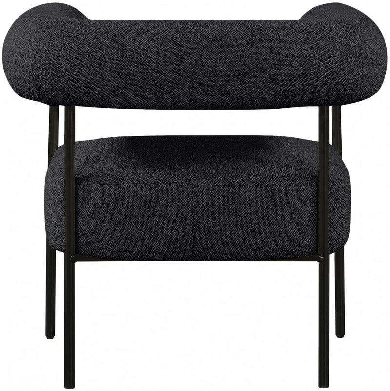 Blake Boucle Fabric Upholstered Accent Chair in Black - 527Black