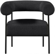 Blake Boucle Fabric Upholstered Accent Chair in Black - 527Black
