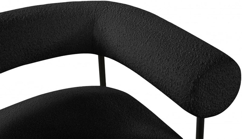 Blake Boucle Fabric Upholstered Accent Chair in Black - 527Black