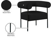 Blake Boucle Fabric Upholstered Accent Chair in Black - 527Black