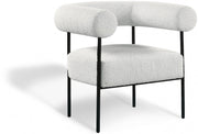 Blake Boucle Fabric Upholstered Accent Chair in Cream - 527Cream