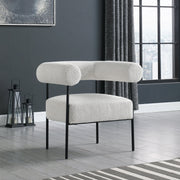 Blake Boucle Fabric Upholstered Accent Chair in Cream - 527Cream