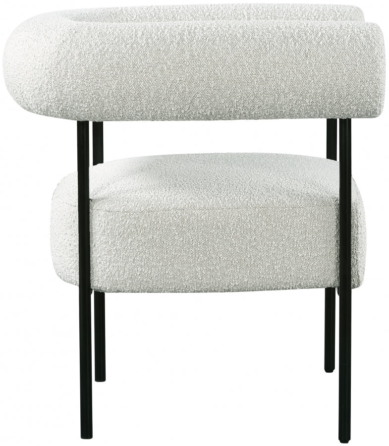 Blake Boucle Fabric Upholstered Accent Chair in Cream - 527Cream