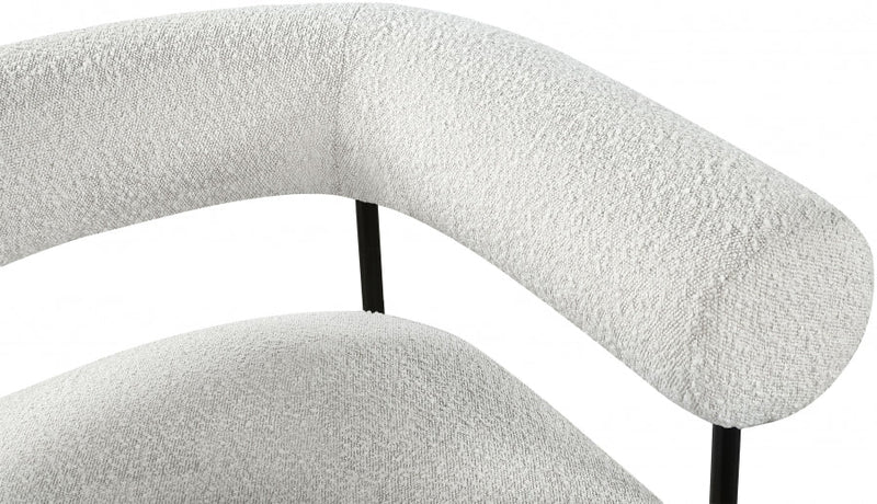Blake Boucle Fabric Upholstered Accent Chair in Cream - 527Cream