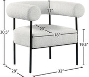 Blake Boucle Fabric Upholstered Accent Chair in Cream - 527Cream