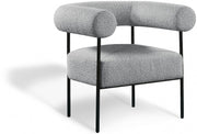 Blake Boucle Fabric Upholstered Accent Chair in Grey - 527Grey
