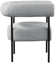 Blake Boucle Fabric Upholstered Accent Chair in Grey - 527Grey