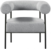 Blake Boucle Fabric Upholstered Accent Chair in Grey - 527Grey