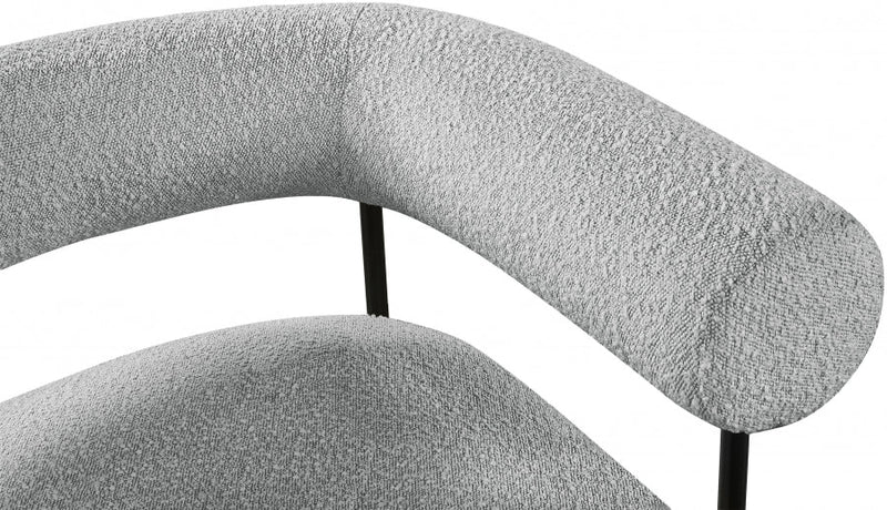 Blake Boucle Fabric Upholstered Accent Chair in Grey - 527Grey
