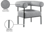 Blake Boucle Fabric Upholstered Accent Chair in Grey - 527Grey
