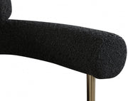 Blake Boucle Fabric Upholstered and Vegan Leather Upholstered Dining Chair in Black, Set of 2 - 870Black-C