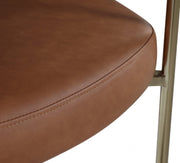 Blake Boucle Fabric Upholstered and Vegan Leather Upholstered Dining Chair in Cognac, Set of 2 - 870Cognac-C