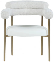 Blake Boucle Fabric Upholstered and Vegan Leather Upholstered Dining Chair in Cream, Set of 2 - 870Cream-C