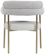 Blake Boucle Fabric Upholstered and Vegan Leather Upholstered Dining Chair in Taupe, Set of 2 - 870Taupe-C