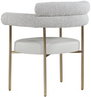 Blake Boucle Fabric Upholstered and Vegan Leather Upholstered Dining Chair in Taupe, Set of 2 - 870Taupe-C
