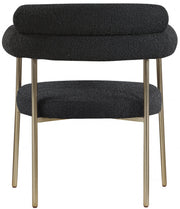 Blake Boucle Fabric Upholstered Dining Chair in Black, Set of 2 - 871Black-C