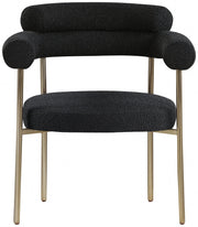 Blake Boucle Fabric Upholstered Dining Chair in Black, Set of 2 - 871Black-C