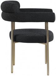 Blake Boucle Fabric Upholstered Dining Chair in Black, Set of 2 - 871Black-C