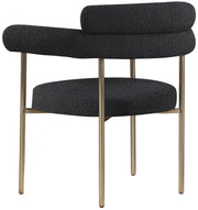 Blake Boucle Fabric Upholstered Dining Chair in Black, Set of 2 - 871Black-C