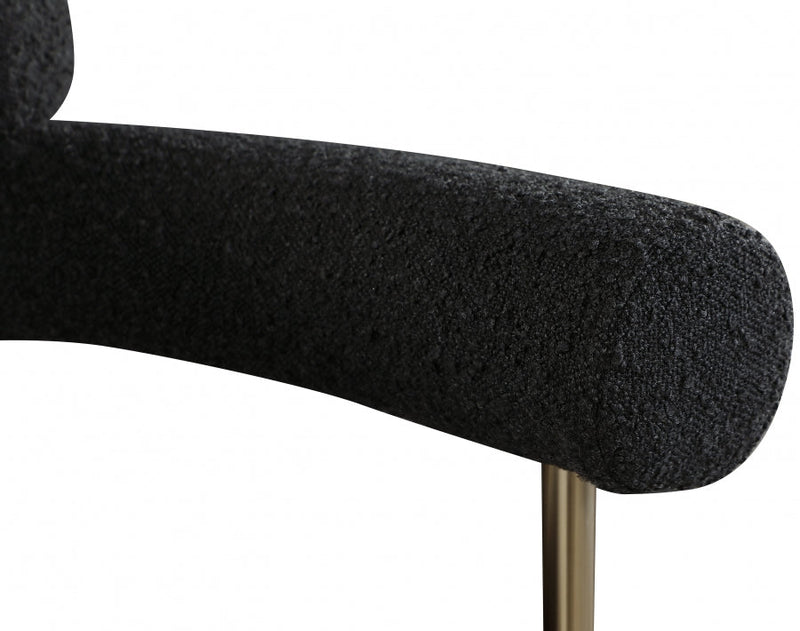 Blake Boucle Fabric Upholstered Dining Chair in Black, Set of 2 - 871Black-C
