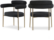Blake Boucle Fabric Upholstered Dining Chair in Black, Set of 2 - 871Black-C