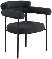 Blake Boucle Fabric Upholstered Dining Chair in Black, Set of 2 - 879Black-C