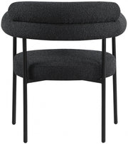 Blake Boucle Fabric Upholstered Dining Chair in Black, Set of 2 - 879Black-C