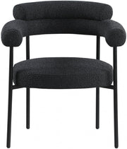 Blake Boucle Fabric Upholstered Dining Chair in Black, Set of 2 - 879Black-C
