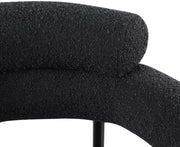 Blake Boucle Fabric Upholstered Dining Chair in Black, Set of 2 - 879Black-C