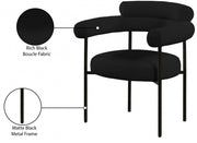 Blake Boucle Fabric Upholstered Dining Chair in Black, Set of 2 - 879Black-C