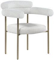 Blake Boucle Fabric Upholstered Dining Chair in Cream, Set of 2 - 871Cream-C
