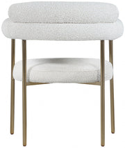 Blake Boucle Fabric Upholstered Dining Chair in Cream, Set of 2 - 871Cream-C