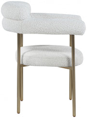 Blake Boucle Fabric Upholstered Dining Chair in Cream, Set of 2 - 871Cream-C