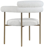Blake Boucle Fabric Upholstered Dining Chair in Cream, Set of 2 - 871Cream-C