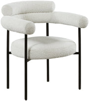 Blake Boucle Fabric Upholstered Dining Chair in Cream, Set of 2 - 879Cream-C