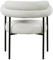 Blake Boucle Fabric Upholstered Dining Chair in Cream, Set of 2 - 879Cream-C