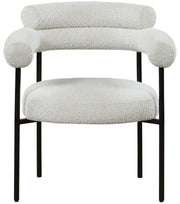 Blake Boucle Fabric Upholstered Dining Chair in Cream, Set of 2 - 879Cream-C
