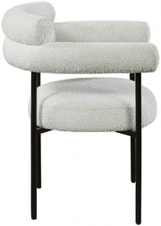 Blake Boucle Fabric Upholstered Dining Chair in Cream, Set of 2 - 879Cream-C