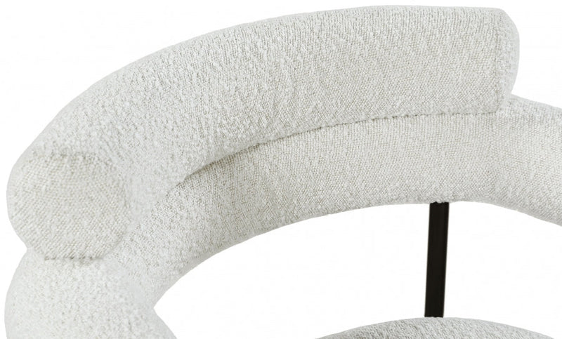 Blake Boucle Fabric Upholstered Dining Chair in Cream, Set of 2 - 879Cream-C
