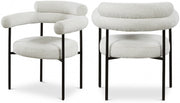 Blake Boucle Fabric Upholstered Dining Chair in Cream, Set of 2 - 879Cream-C
