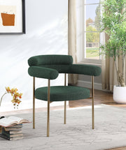 Blake Boucle Fabric Upholstered Dining Chair in Green, Set of 2 - 871Green-C
