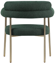 Blake Boucle Fabric Upholstered Dining Chair in Green, Set of 2 - 871Green-C
