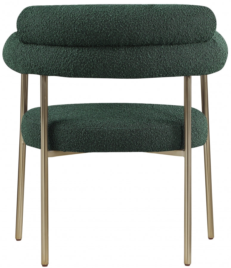 Blake Boucle Fabric Upholstered Dining Chair in Green, Set of 2 - 871Green-C