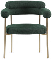 Blake Boucle Fabric Upholstered Dining Chair in Green, Set of 2 - 871Green-C