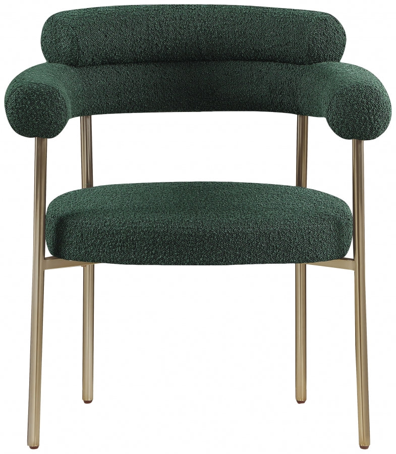 Blake Boucle Fabric Upholstered Dining Chair in Green, Set of 2 - 871Green-C
