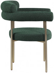 Blake Boucle Fabric Upholstered Dining Chair in Green, Set of 2 - 871Green-C