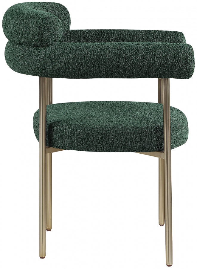Blake Boucle Fabric Upholstered Dining Chair in Green, Set of 2 - 871Green-C