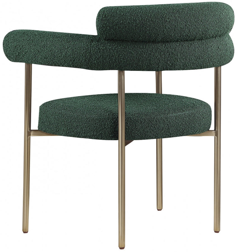 Blake Boucle Fabric Upholstered Dining Chair in Green, Set of 2 - 871Green-C