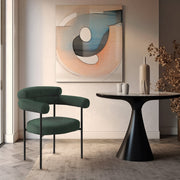 Blake Boucle Fabric Upholstered Dining Chair in Green, Set of 2 - 879Green-C