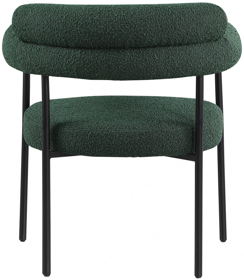 Blake Boucle Fabric Upholstered Dining Chair in Green, Set of 2 - 879Green-C